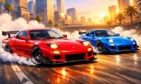 สองผู้ขับรถ RX7 ที่เลี้ยวไถล - crazygames
