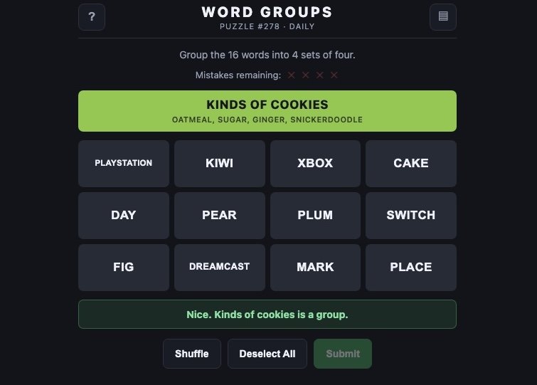 Word Groups - ปริศนาคำประจำวัน - crazygames